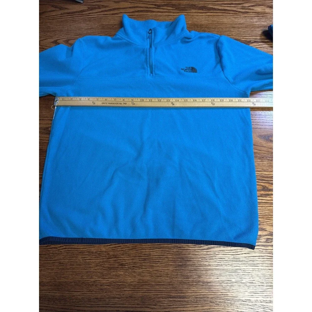 THE NORTH FACE Soft Lightweight Fleece Long Sleeve Jacket  1/4 Zip Bright Blue L